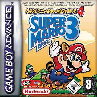 Super Mario Advance 4: Super Mario Bros. 3 box art (GBA)